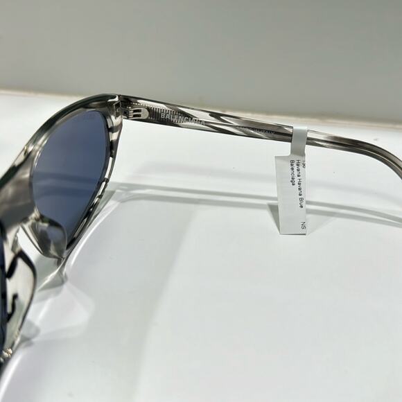 Balenciaga 60mmRectangle Sunglasses zebra with blue lense main image 10